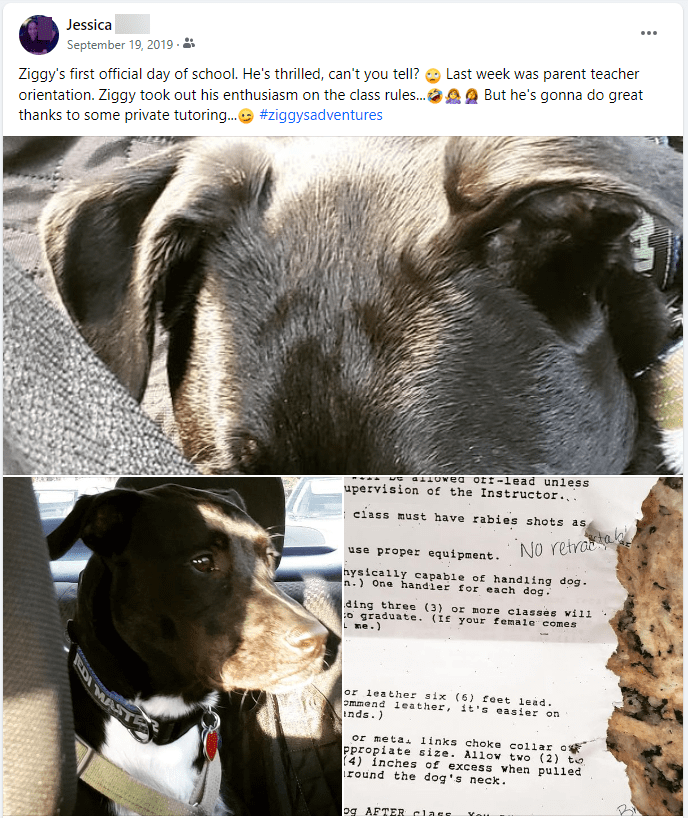 Facebook post in 2019 en route to his first class.