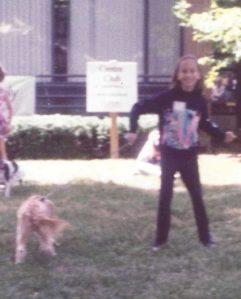 Me circa 1992 with my childhood dog, Lady, "competing" in obedience.